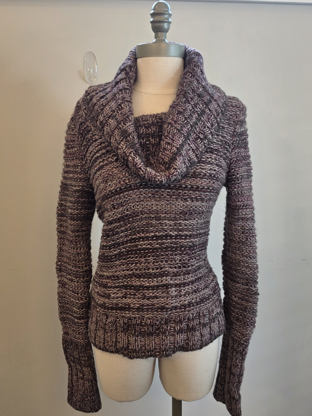 Loft Marled Plum Cowl Neck Sweater
